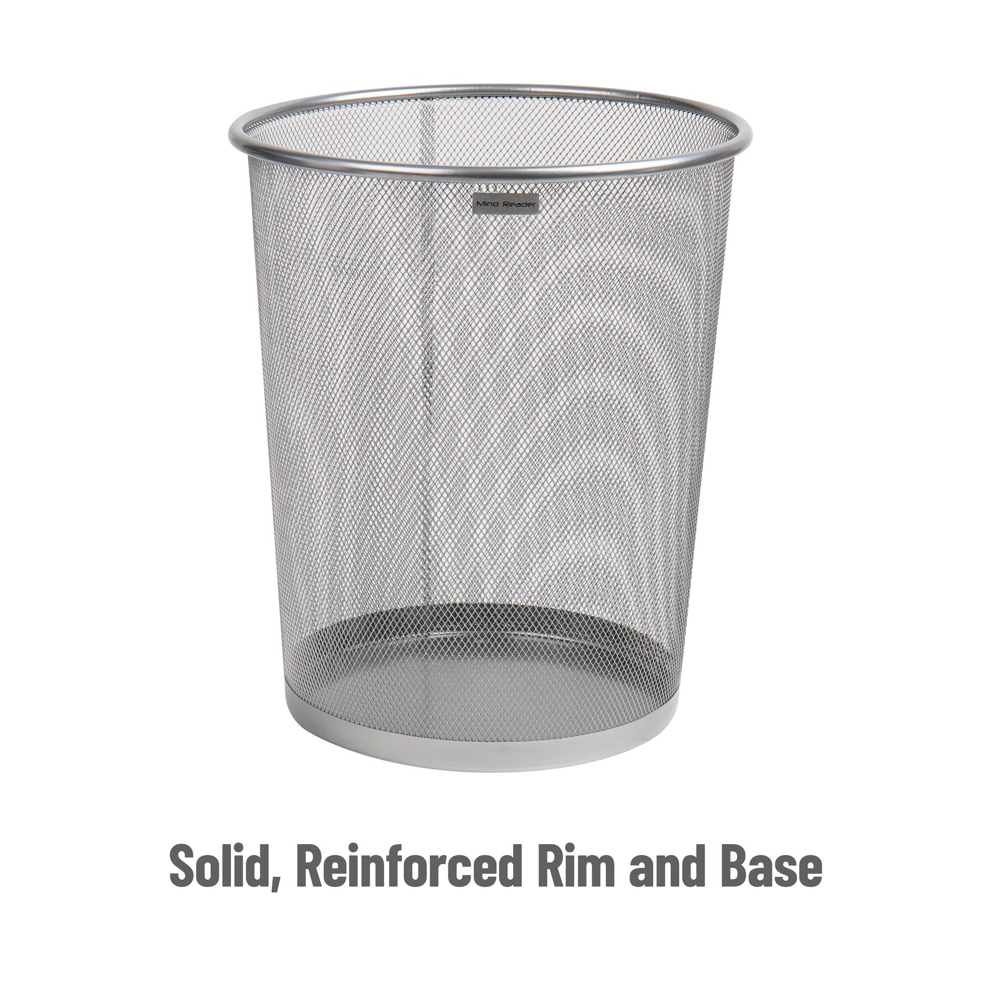 Mind Reader 2 Piece Garbage Round Metal Mesh Waste Basket Recycling Bin